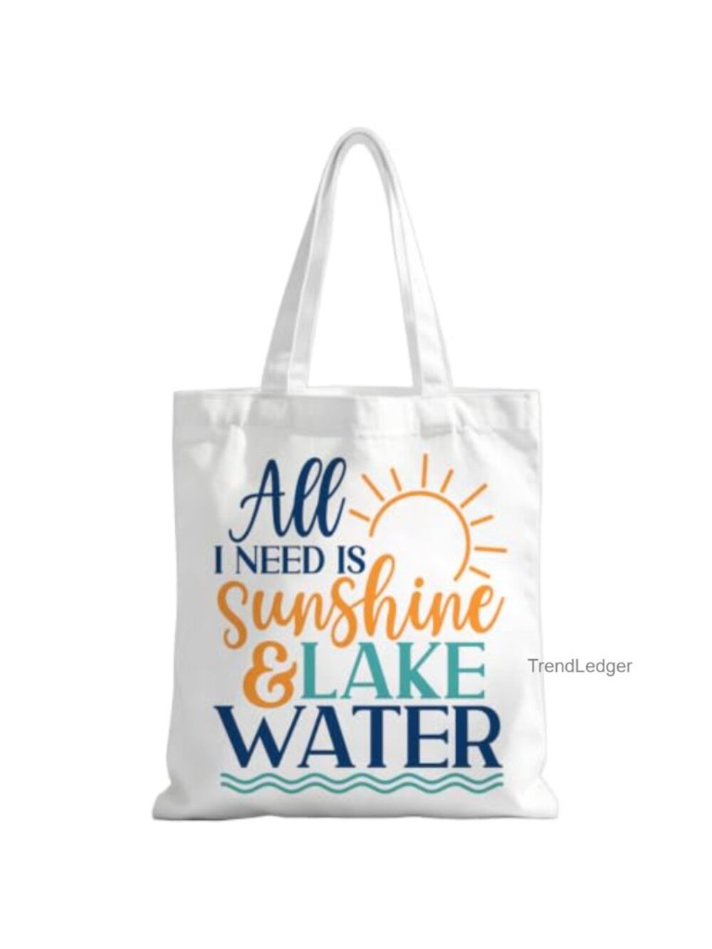 Canvas Tote Bag for Women Funny Christian Lake Life Print Reusable